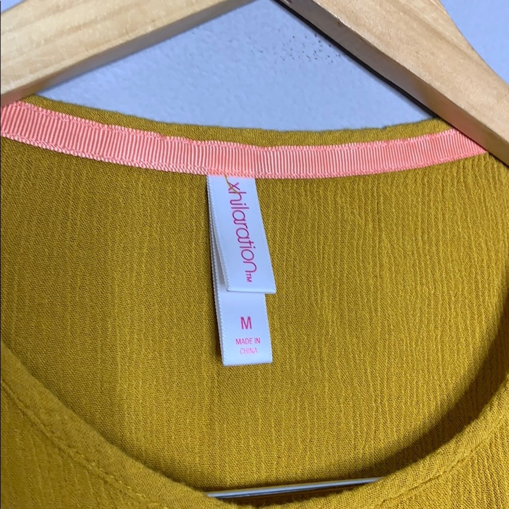 Xhilration Mustard Yellow Flare Tank Top Medium - Picture 4 of 6